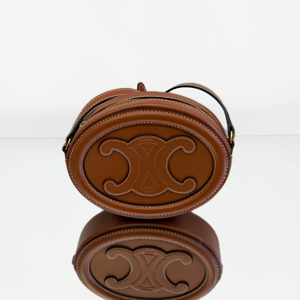 Celine Smooth Calfskin Cuir Triomphe Oval Bag