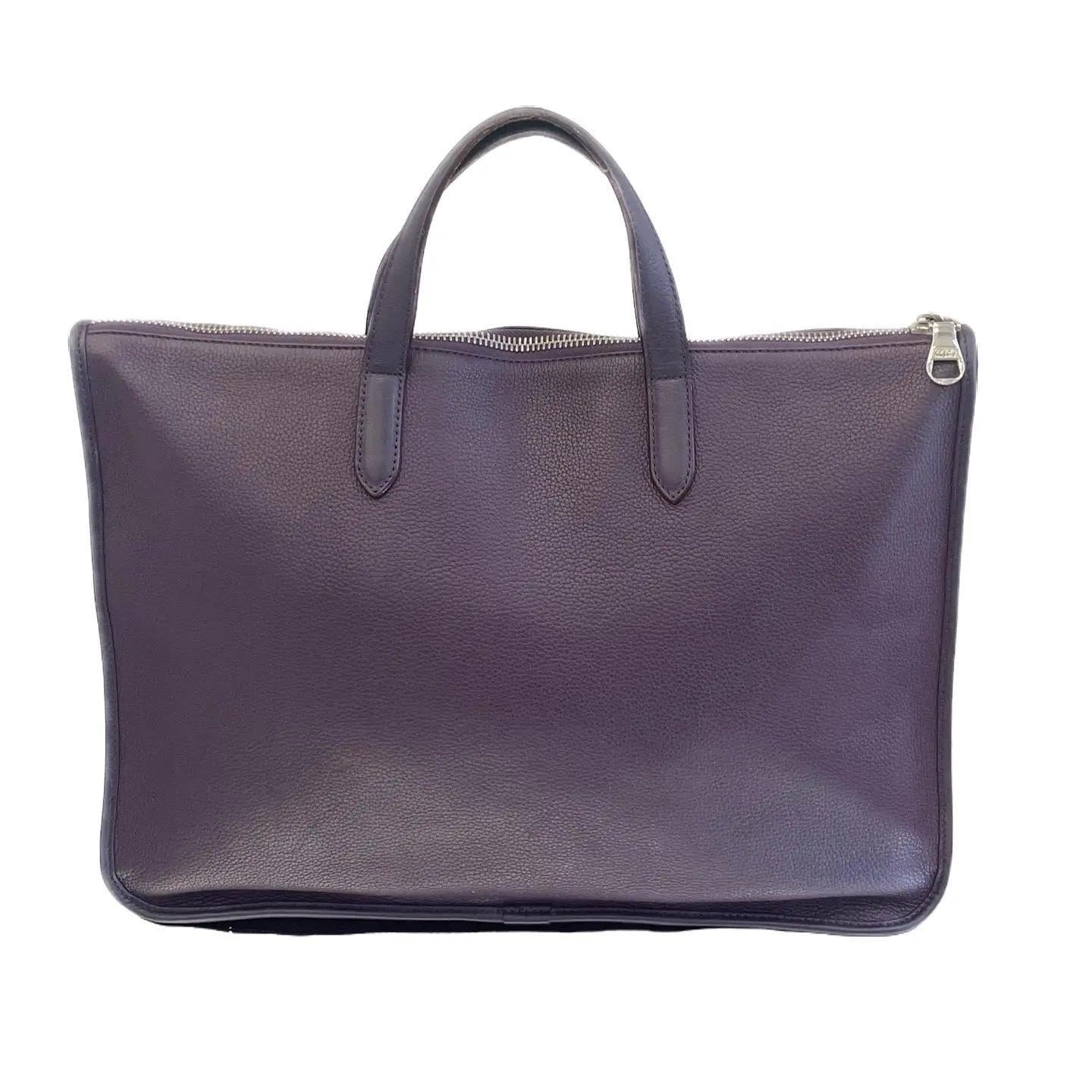 Loewe Business Tote in Purple Grained Calfskin with