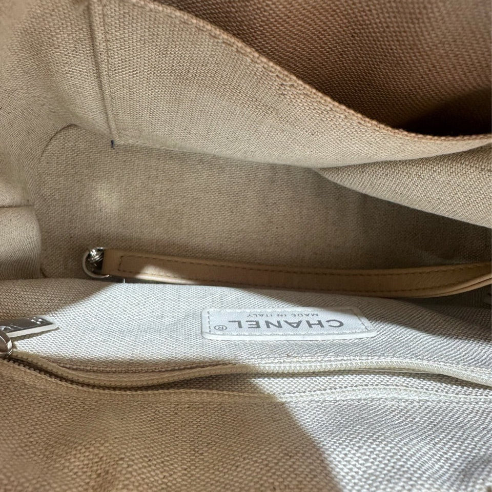 Chanel Gabrielle Hobo Bag - Beige Tweed and Tan Leather with Mixed Hardware