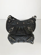 Balenciaga Le Cagole Mini Shoulder Bag in Black Arena Lambskin