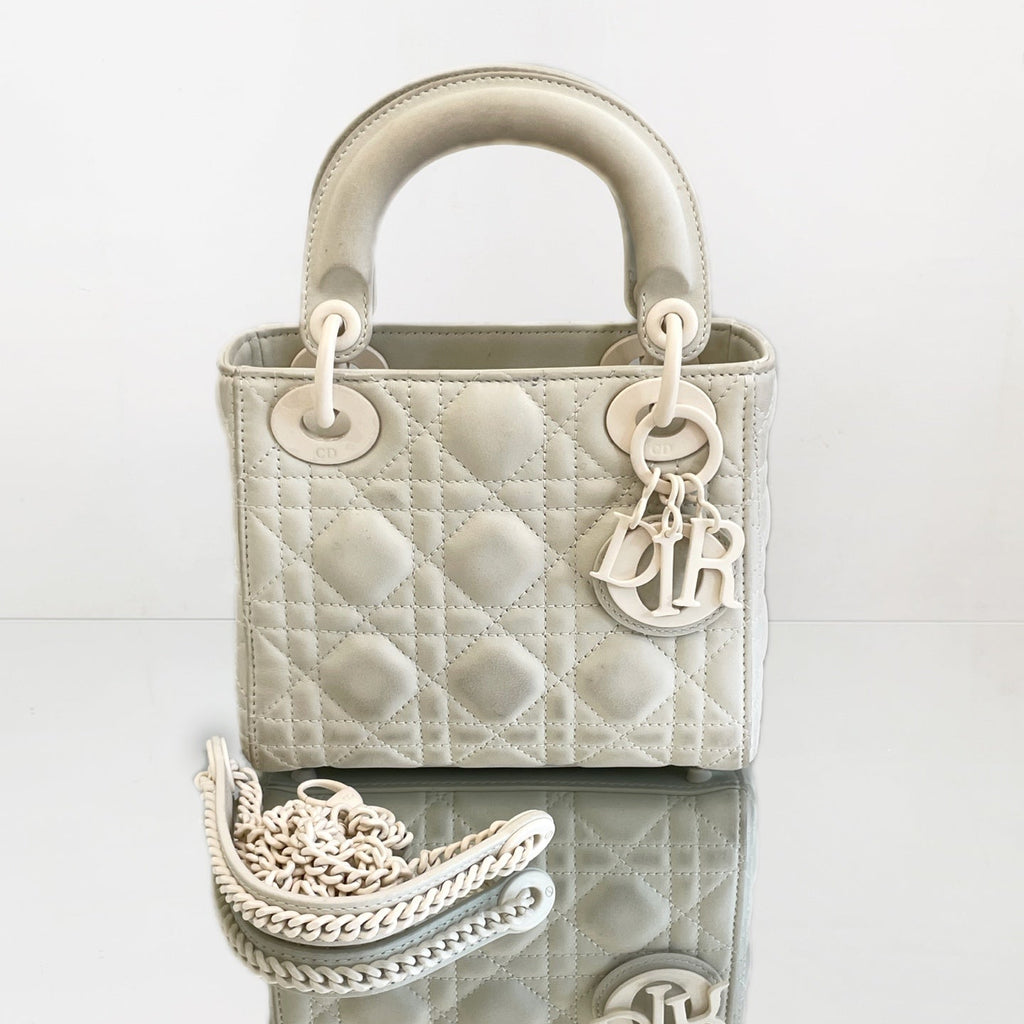 Lady Dior Small My ABCDior Bag Stone Grey Ultra-Matte Calfskin