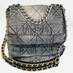 Chanel 19 Flap Bag Large Grey Acid Wash Denim