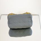 Medium Dior Caro Bag – Cloud Blue Cannage Calfskin with Gold-Finish Hardware