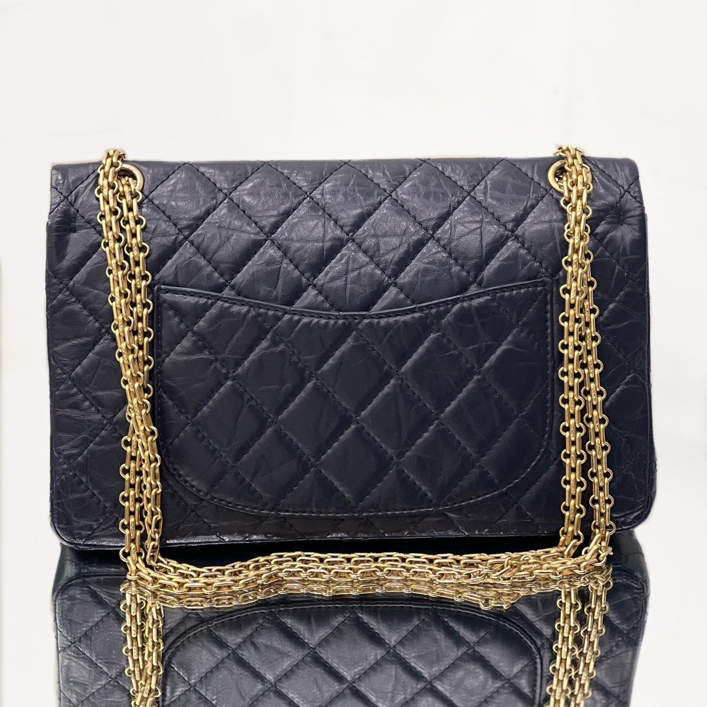 Chanel Reissue 2.55 Classic Flap Bag in Aged Midnight Blue Calfskin and Gold-Tone Hardware
