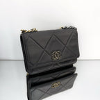 Chanel 19 Wallet on Chain in Black Goatskin with Mixed-Finish Hardware