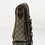 Gucci GG Supreme Messenger Bag - Interlocking G Satchel with Brown Leather Trim