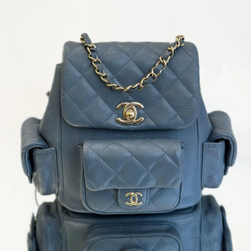 Pre-Owned - Chanel Caviar Quilted Duma Backpack – Blue Authentic Luxury by LUXE LINK