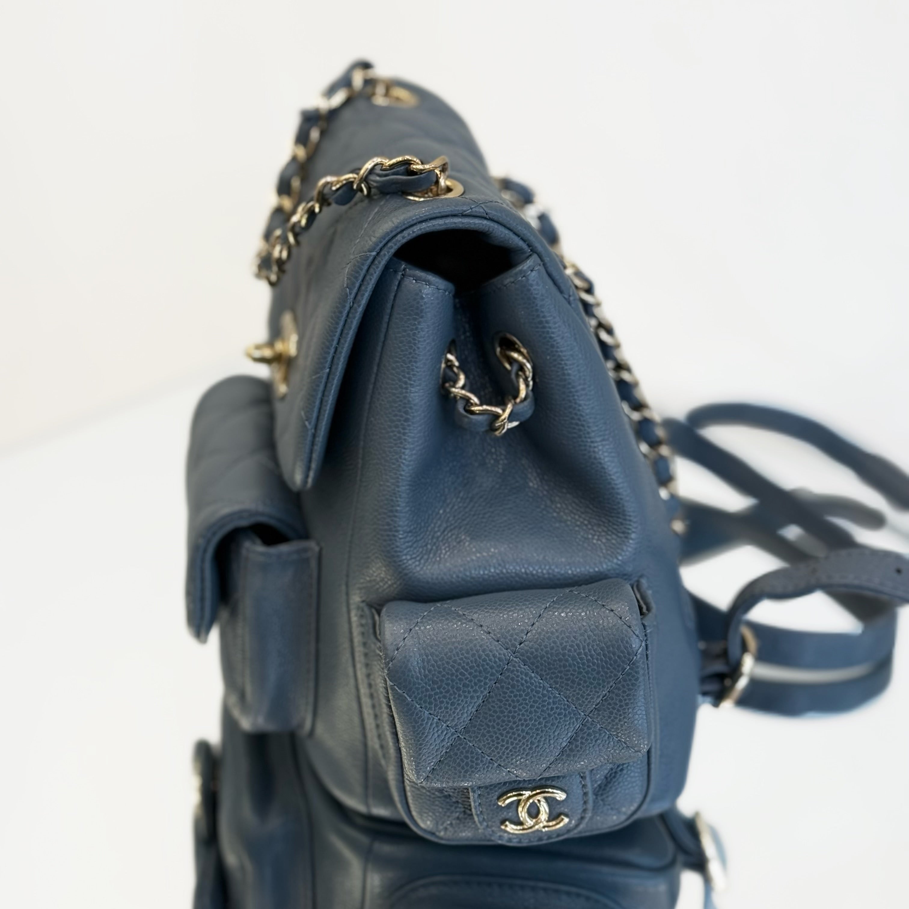 Chanel Caviar Quilted Duma Backpack – Blue