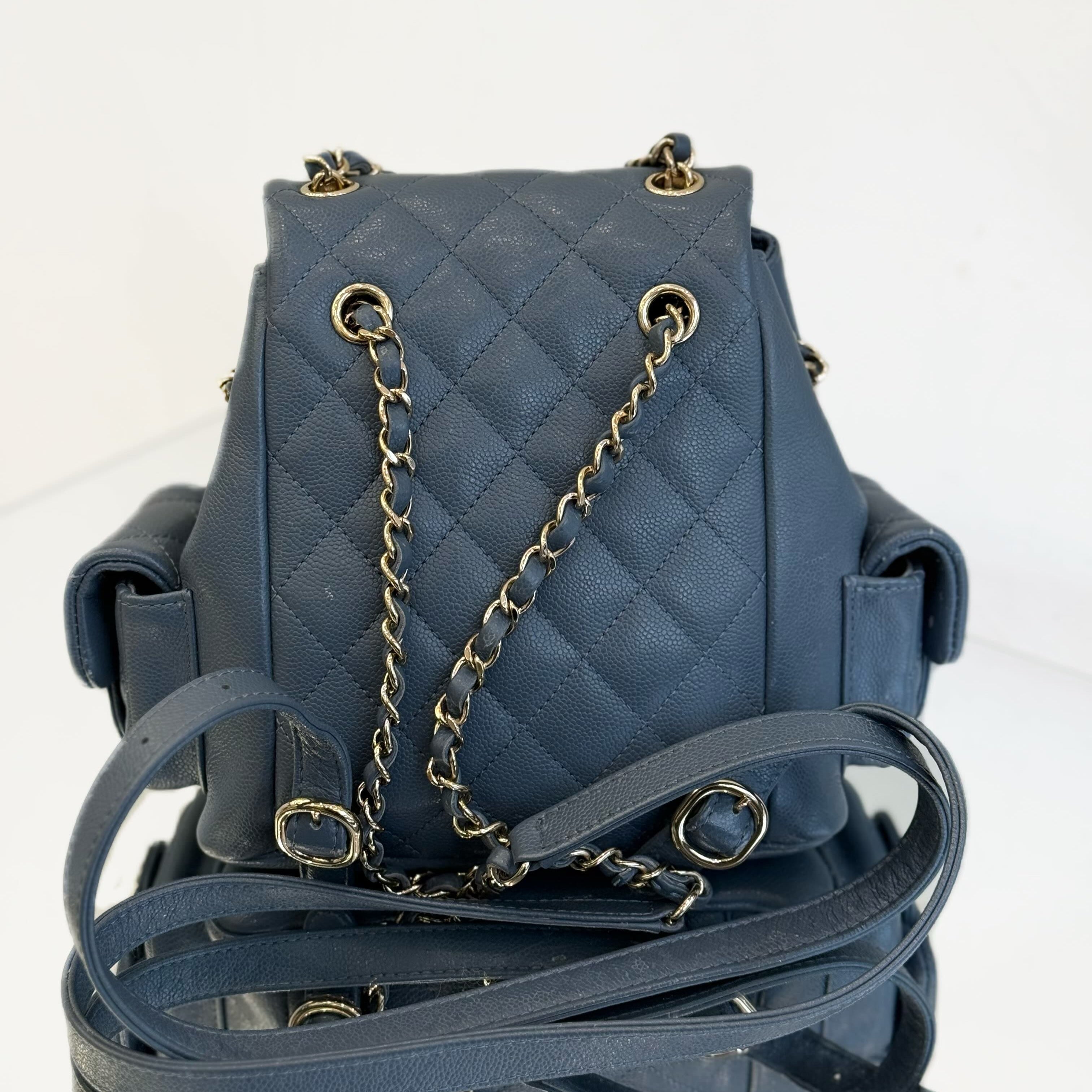 Chanel Caviar Quilted Duma Backpack – Blue