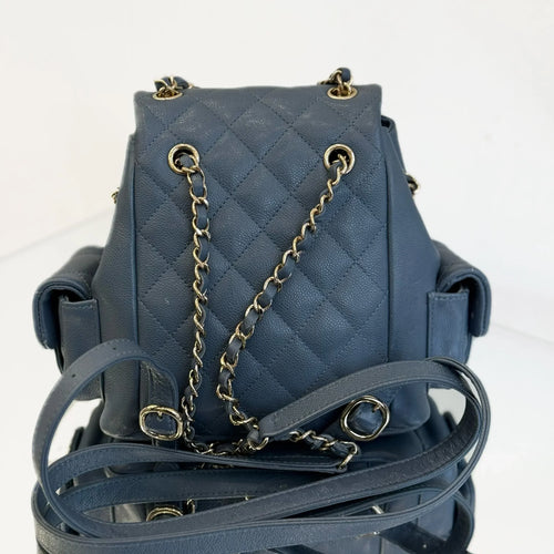 Pre-Owned - Chanel Caviar Quilted Duma Backpack – Blue Authentic Luxury by LUXE LINK