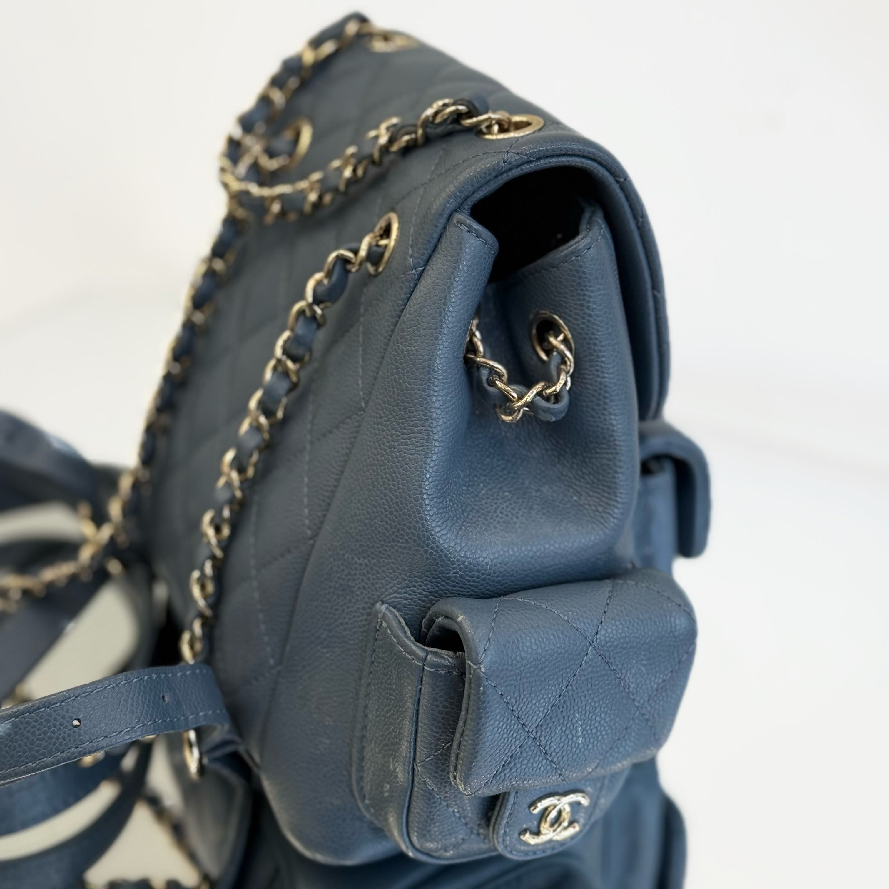 Chanel Caviar Quilted Duma Backpack – Blue