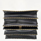 Fendi Kan I Scalloped Shoulder Bag – Black Smooth Leather with Gold-Finish Hardware