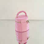 Chanel Quilted Caviar Small Vanity Case with Scrunchie Top Handle - Pink