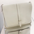 Hermès Steve Light Messenger Bag - Togo/Clemence Leather - Off-White