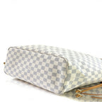 Louis Vuitton Neverfull Tote MM White Canvas Damier Azur