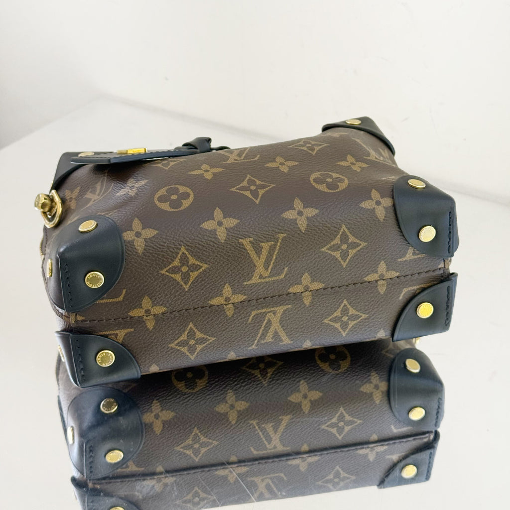Louis Vuitton Petite Malle Souple in Monogram Canvas with Black Leather Trim