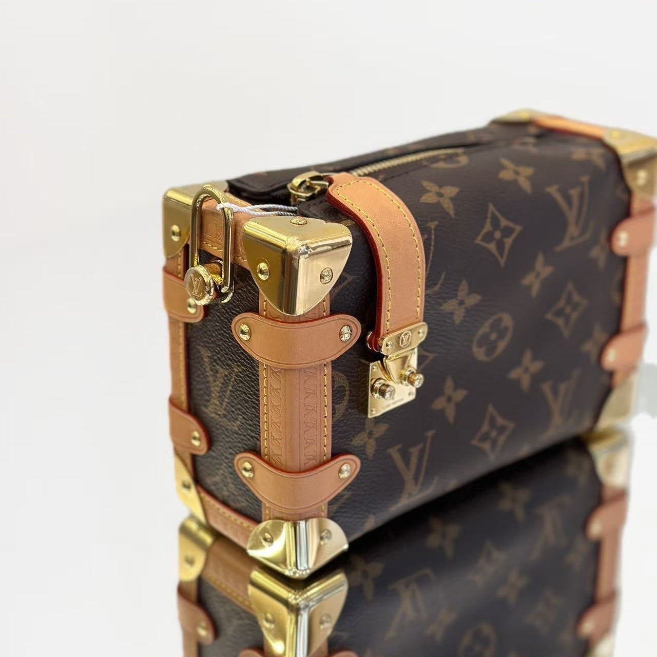 Louis Vuitton Petite Malle Trunk Bag in Monogram Canvas with Vachetta Leather and Gold-Tone Hardware