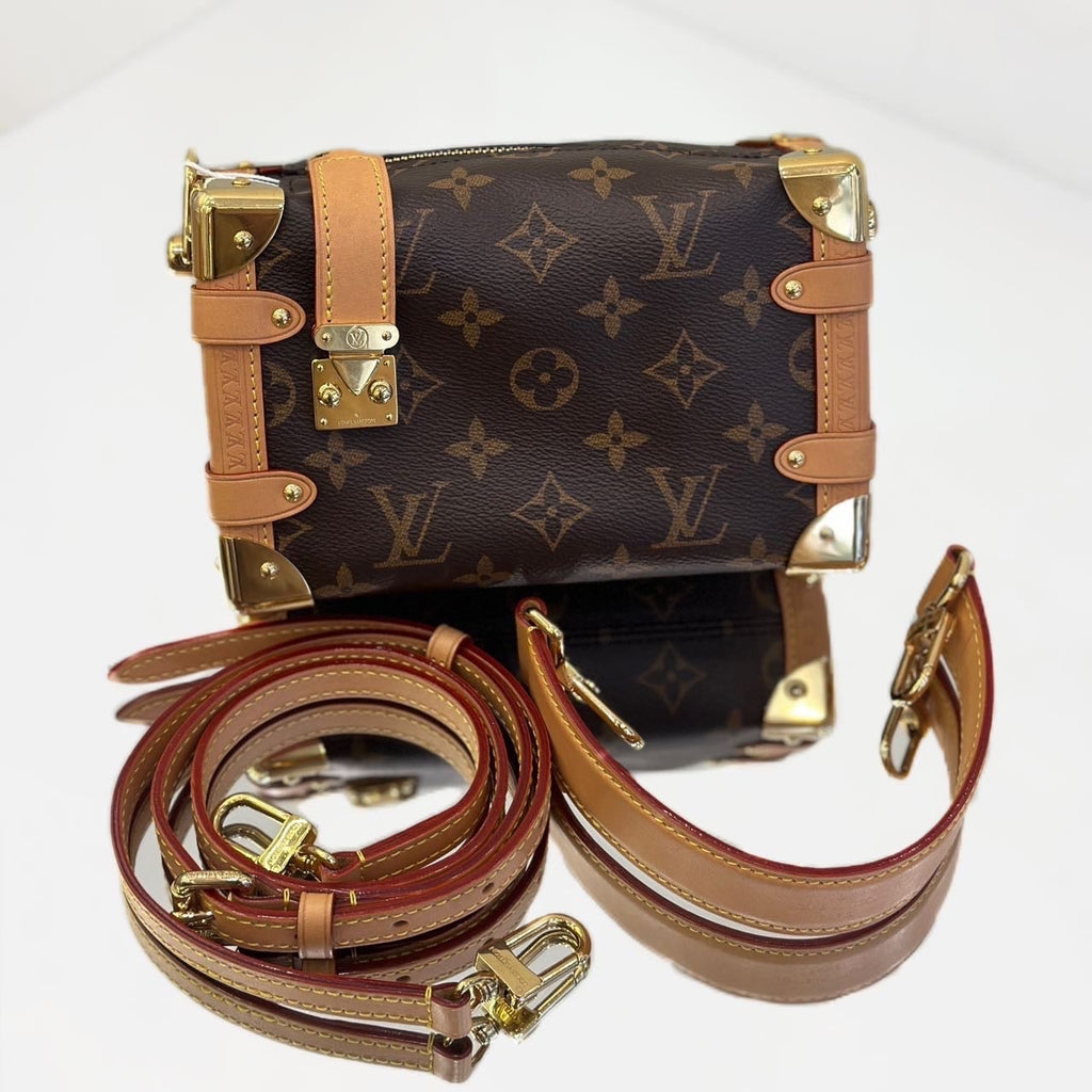 Louis Vuitton Petite Malle Trunk Bag in Monogram Canvas with Vachetta Leather and Gold-Tone Hardware