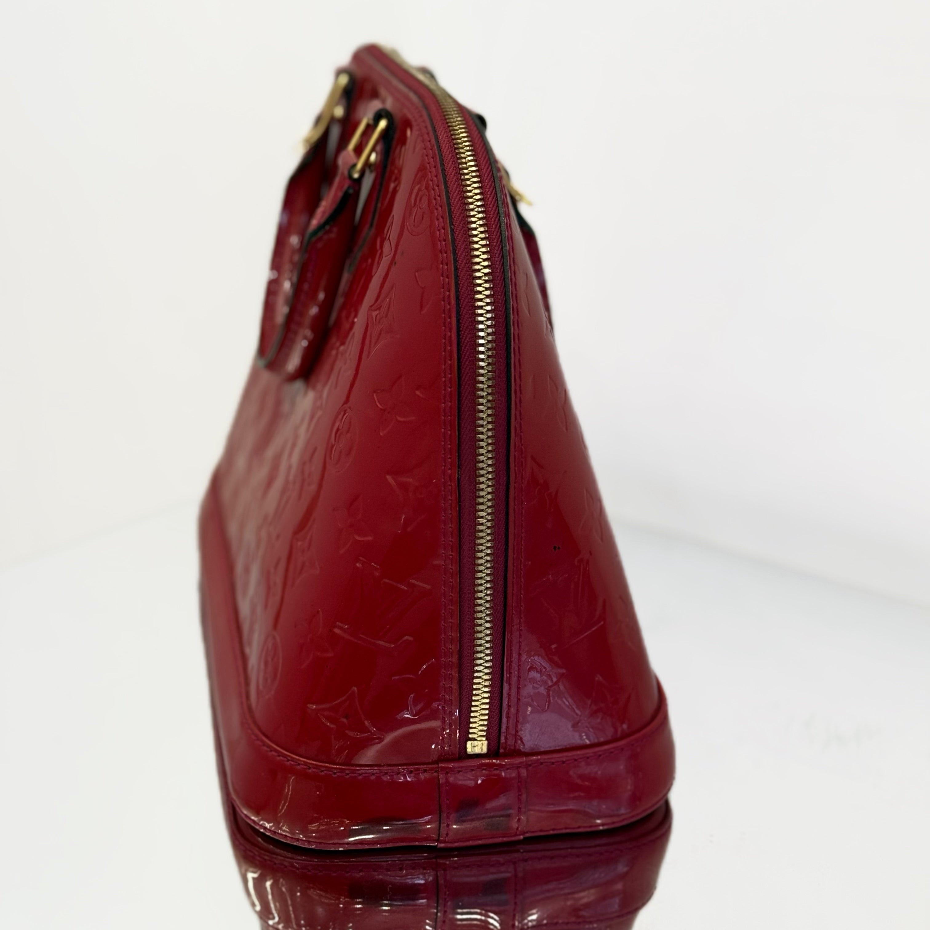 Louis Vuitton Alma PM in Pomme D'Amour Monogram Vernis Leather with Gold-Tone Hardware