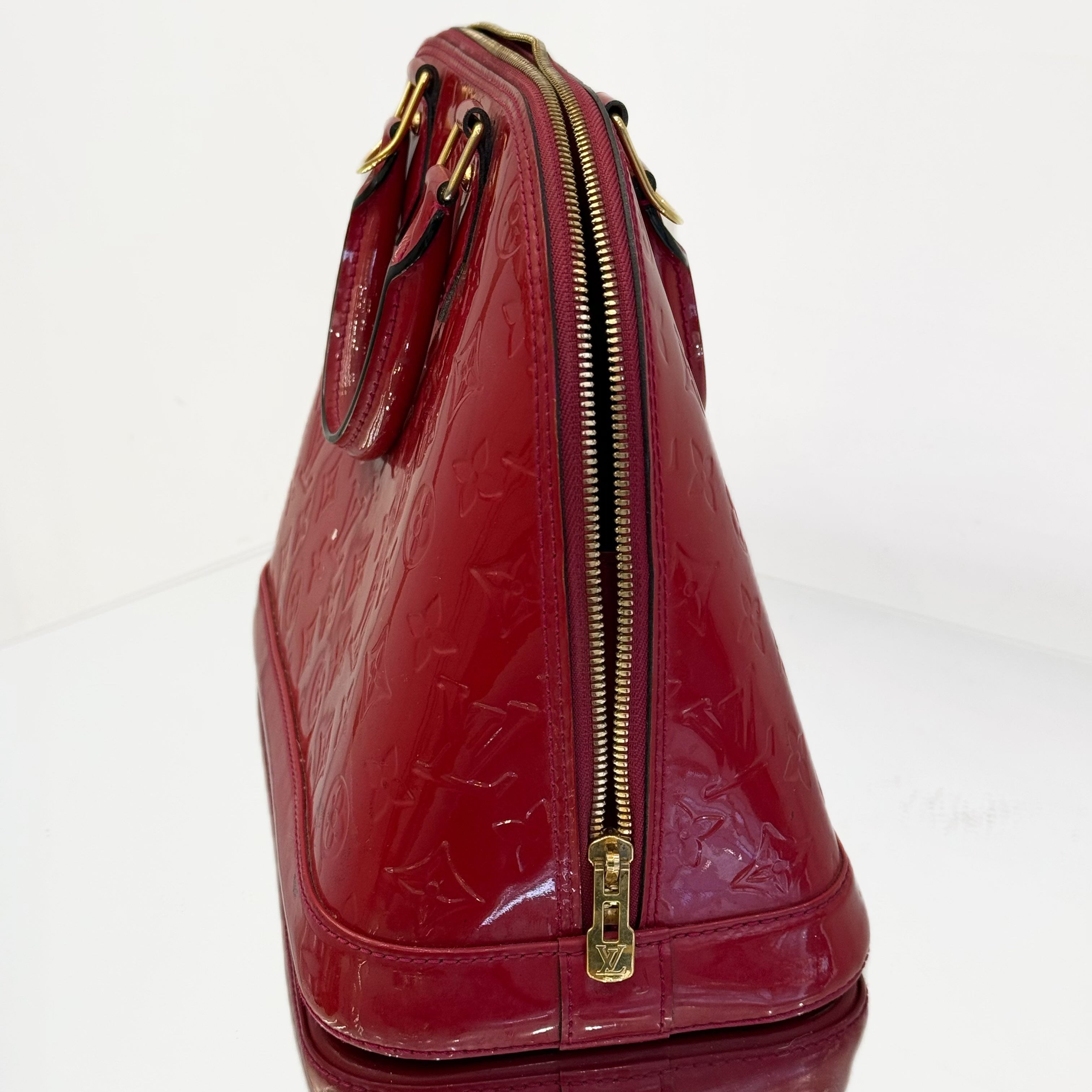 Louis Vuitton Alma PM in Pomme D'Amour Monogram Vernis Leather with Gold-Tone Hardware