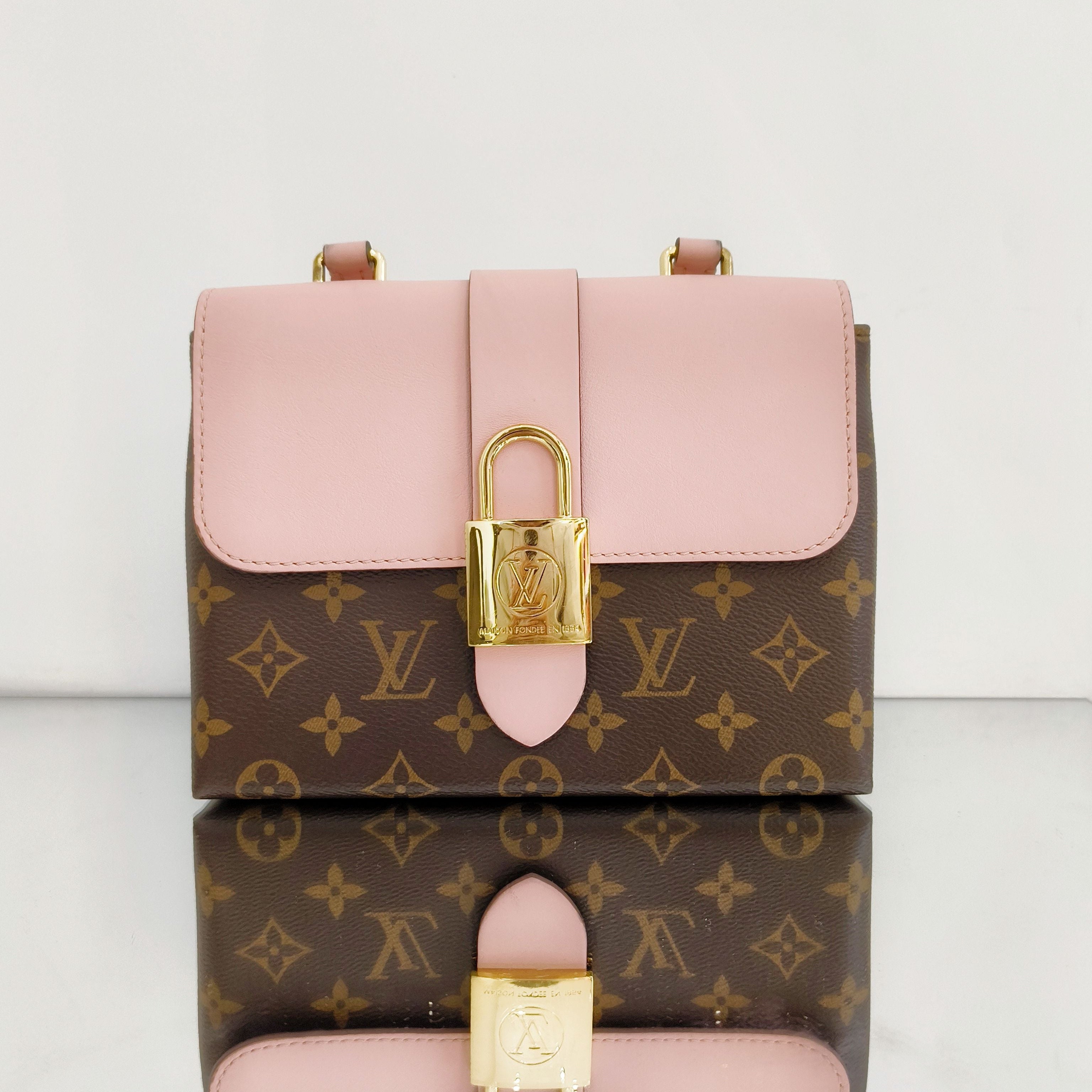 Louis Vuitton Locky BB in Monogram Canvas and Caramel/Pink Calf Leather