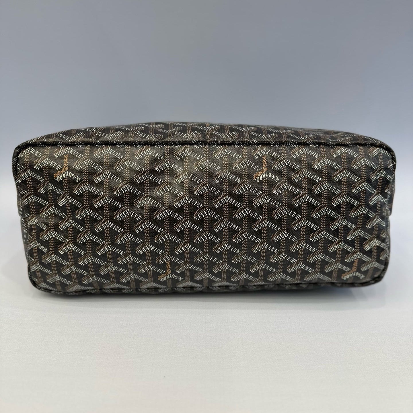 Authentic Goyard Saint Louis PM Tote Bag - Classic Black/Tan Goyardine Canvas