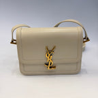 Saint Laurent Solferino Small Shoulder Bag in Cream Box Leather