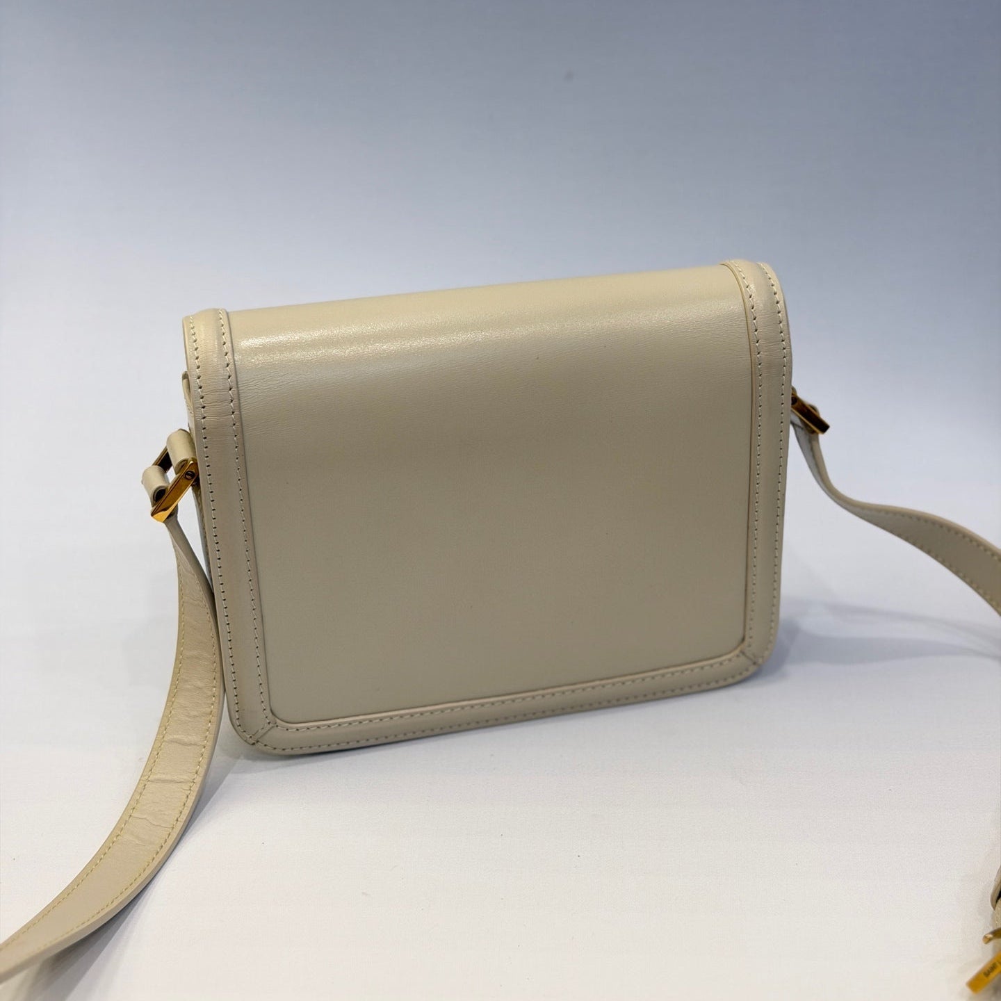 Saint Laurent Solferino Small Shoulder Bag in Cream Box Leather