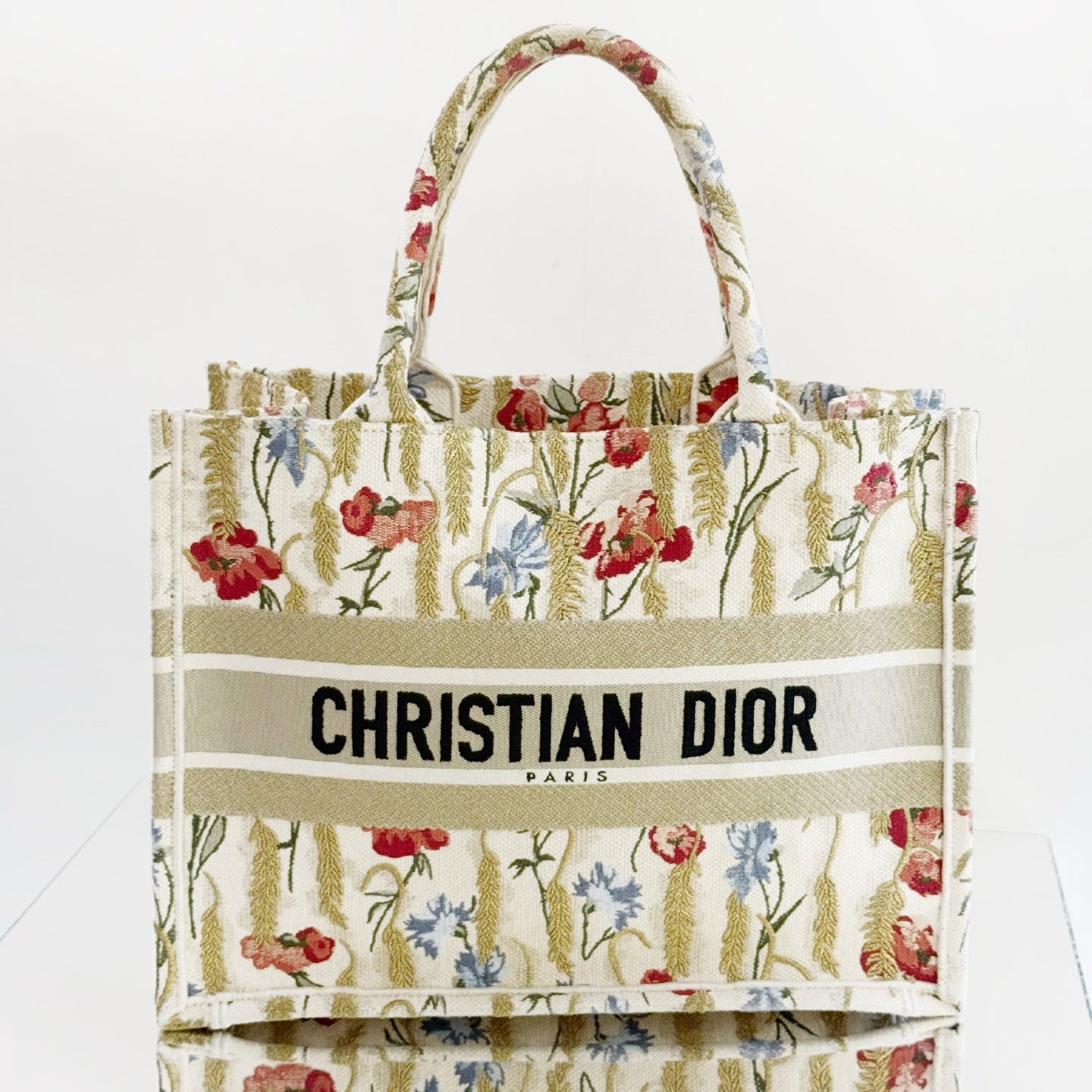 Christian Dior Large Book Tote – Multicolored Herbarium Floral Embroidery