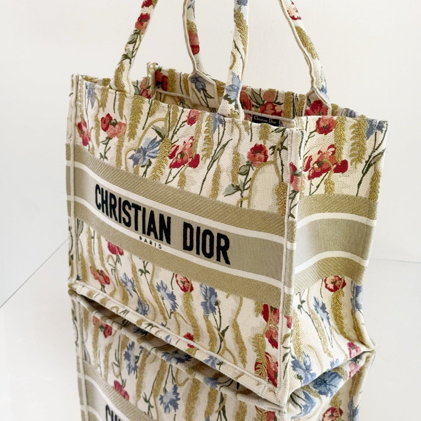 Christian Dior Large Book Tote – Multicolored Herbarium Floral Embroidery