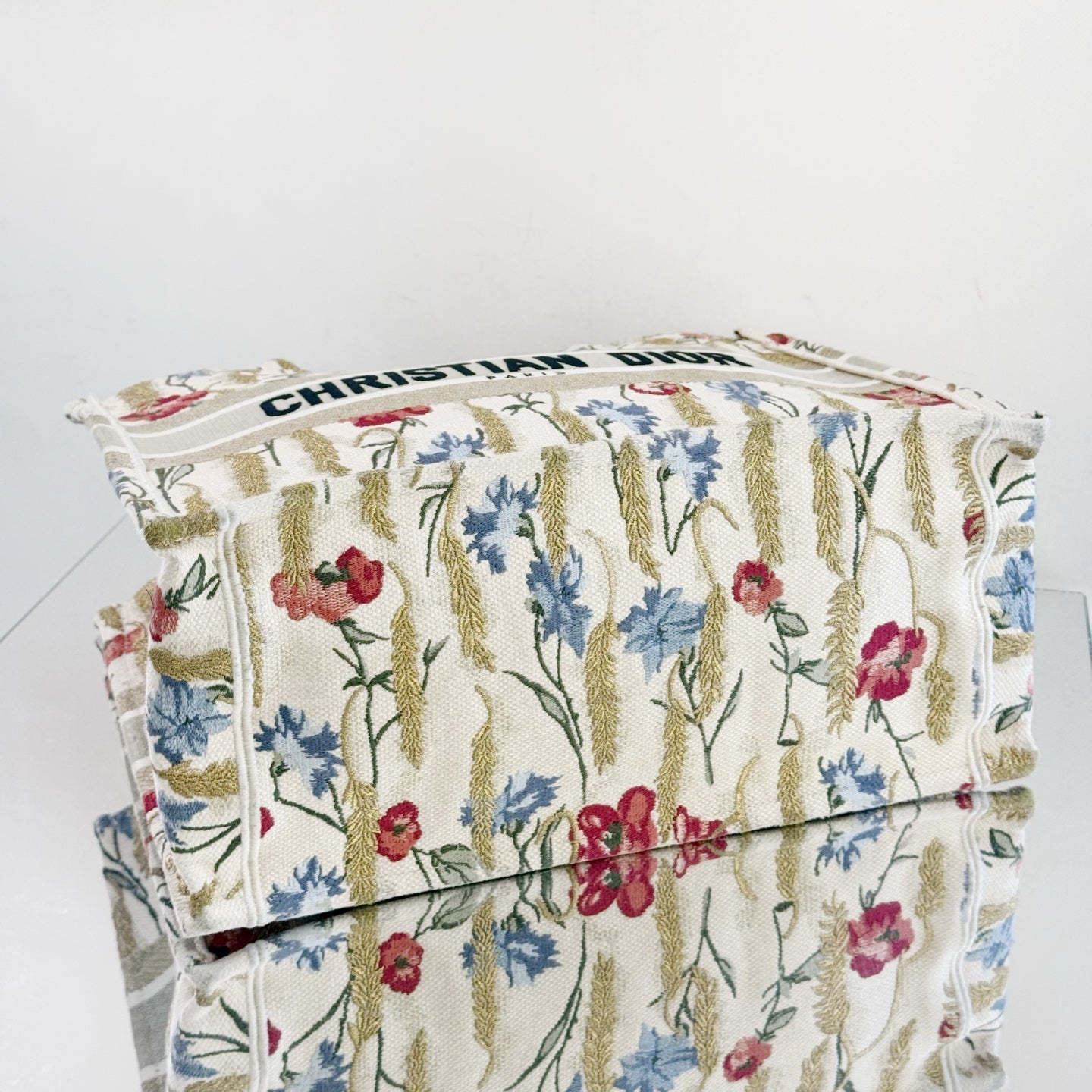 Christian Dior Large Book Tote – Multicolored Herbarium Floral Embroidery