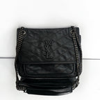 Saint Laurent Niki Medium in Crinkled Vintage Leather with Black Hardware