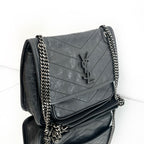 Saint Laurent Niki Medium in Crinkled Vintage Leather with Black Hardware