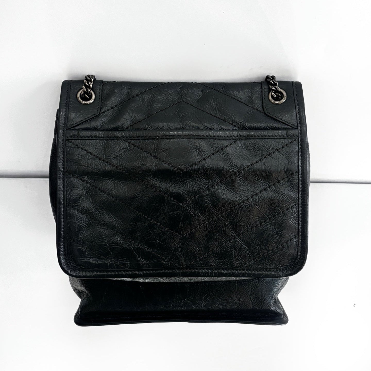 Saint Laurent Niki Medium in Crinkled Vintage Leather with Black Hardware