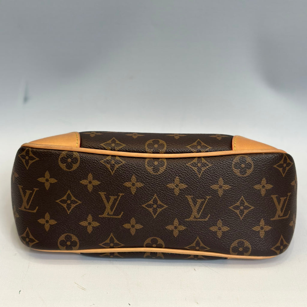 Louis Vuitton Boulogne in Monogram Canvas with Black/Tan Leather Trim and Gold-Tone Chain