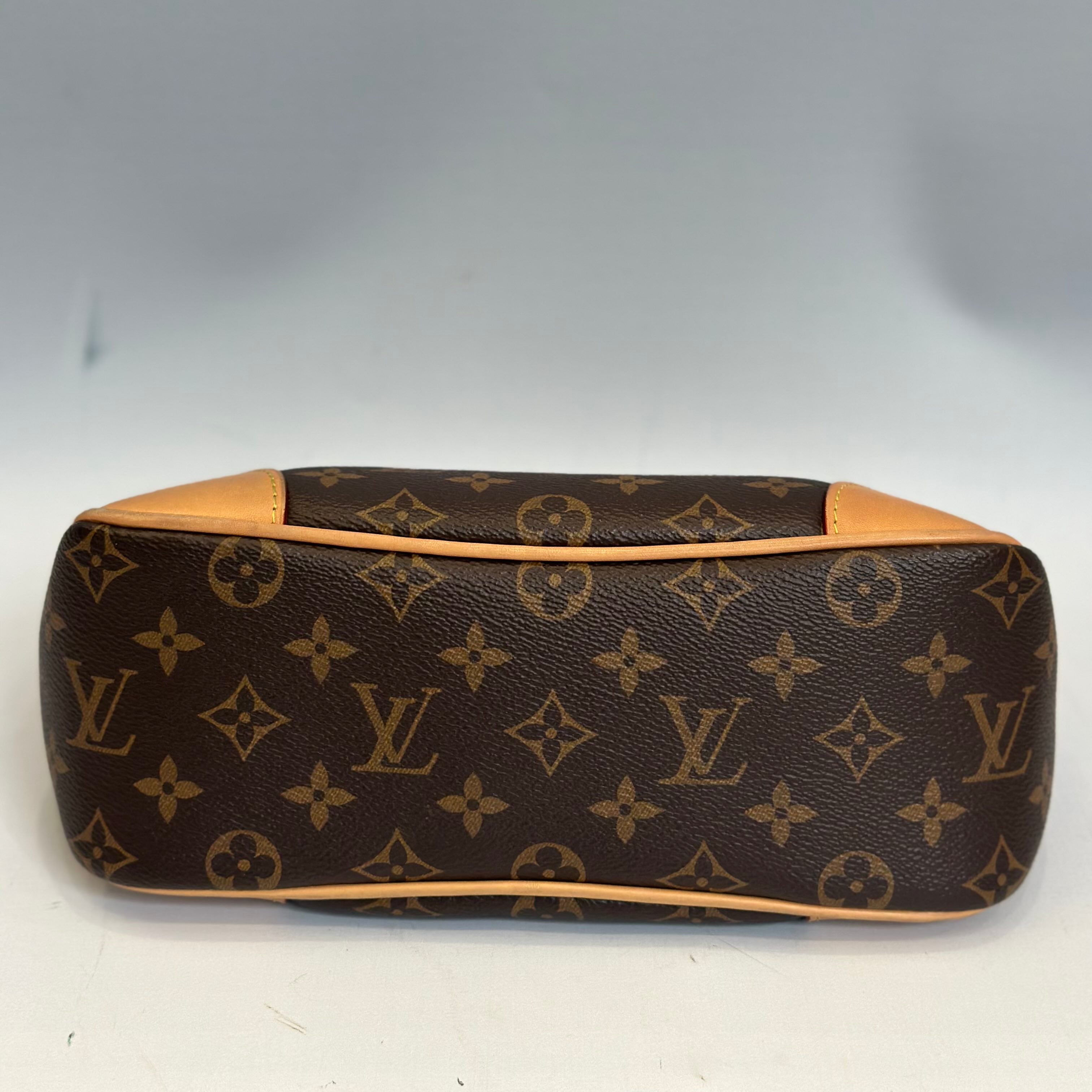 Louis Vuitton Boulogne in Monogram Canvas with Black/Tan Leather Trim and Gold-Tone Chain