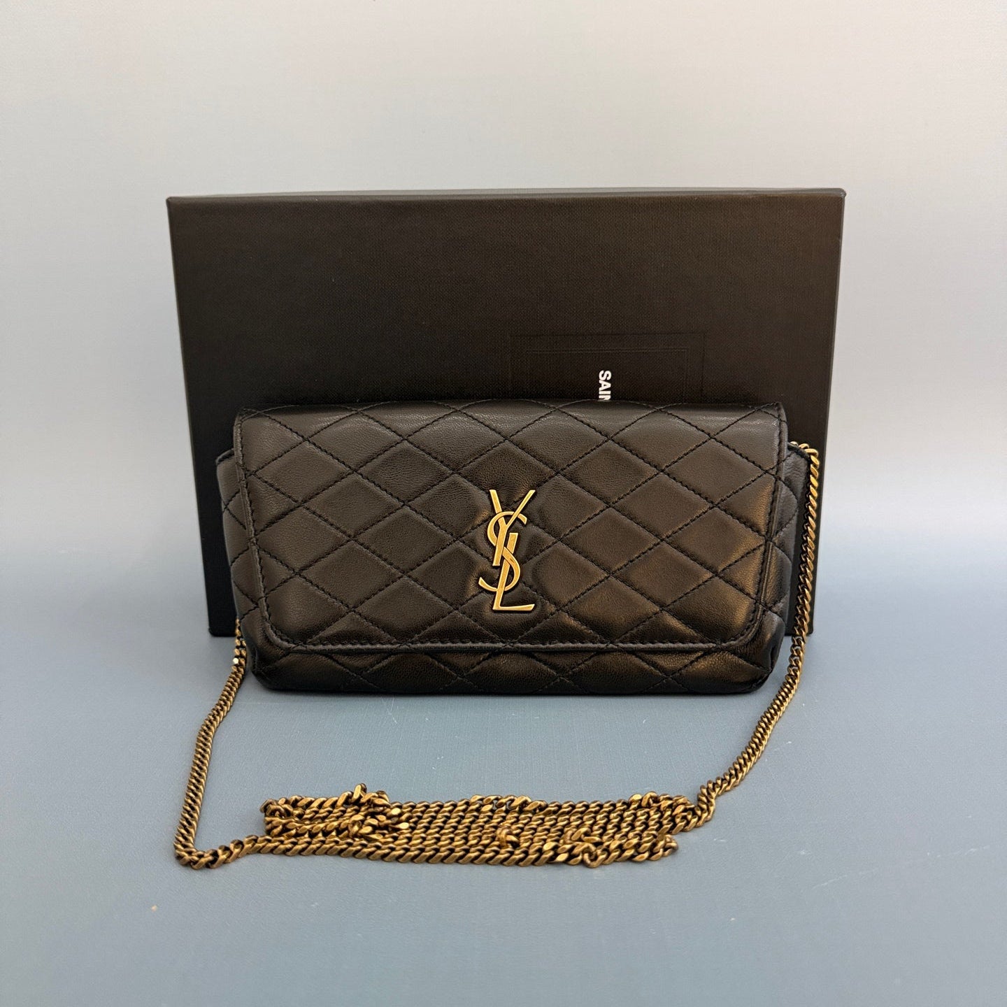 Saint Laurent Sade Pouch in Quilted Lambskin Leather