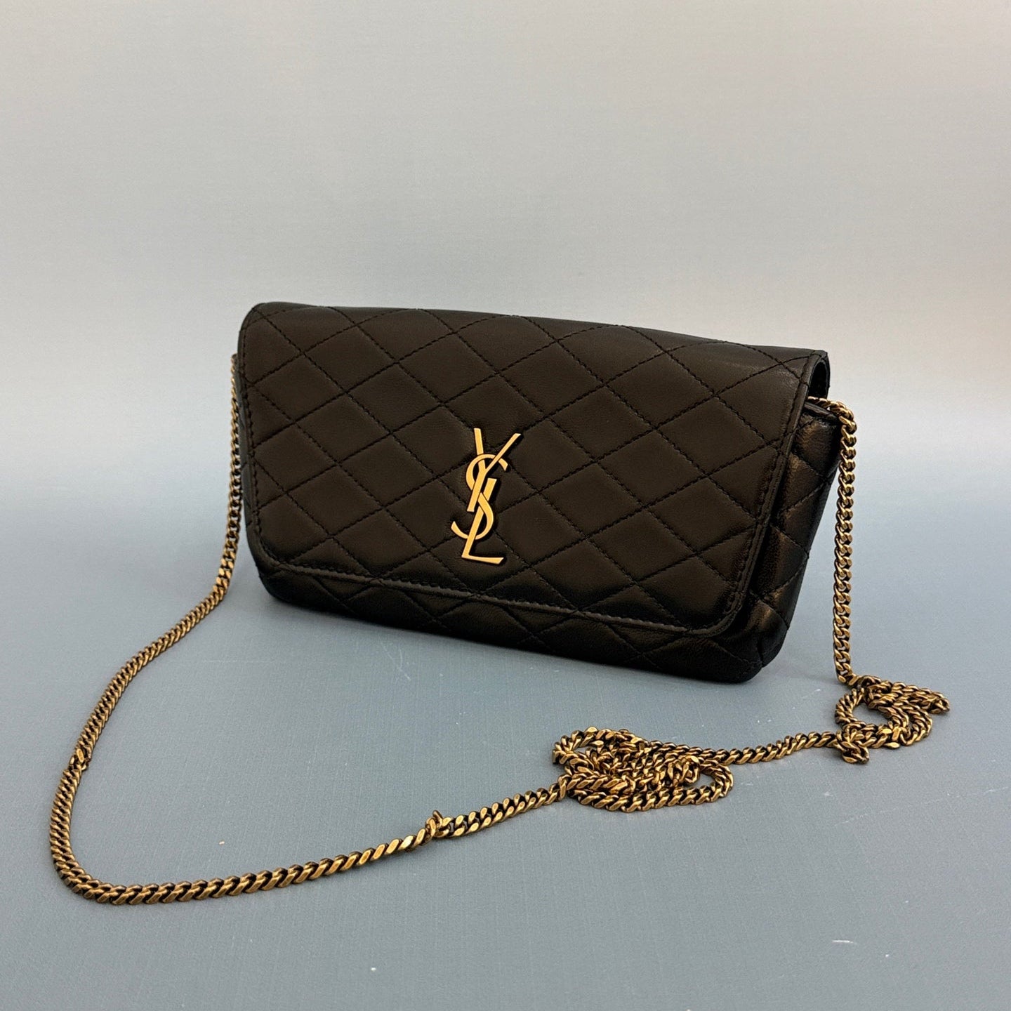 Saint Laurent Sade Pouch in Quilted Lambskin Leather
