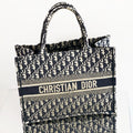 Christian Dior Large Book Tote in Blue Dior Oblique Embroidery, M1286ZRIW_M928