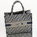 Christian Dior Large Book Tote in Blue Dior Oblique Embroidery, M1286ZRIW_M928
