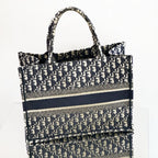 Christian Dior Large Book Tote in Blue Dior Oblique Embroidery, M1286ZRIW_M928