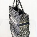 Christian Dior Large Book Tote in Blue Dior Oblique Embroidery, M1286ZRIW_M928