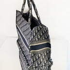 Christian Dior Large Book Tote in Blue Dior Oblique Embroidery, M1286ZRIW_M928
