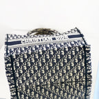 Christian Dior Large Book Tote in Blue Dior Oblique Embroidery, M1286ZRIW_M928