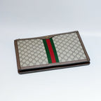 Gucci Ophidia GG Large Portfolio – Beige/Ebeny Supreme Canvas with Green & Red Web