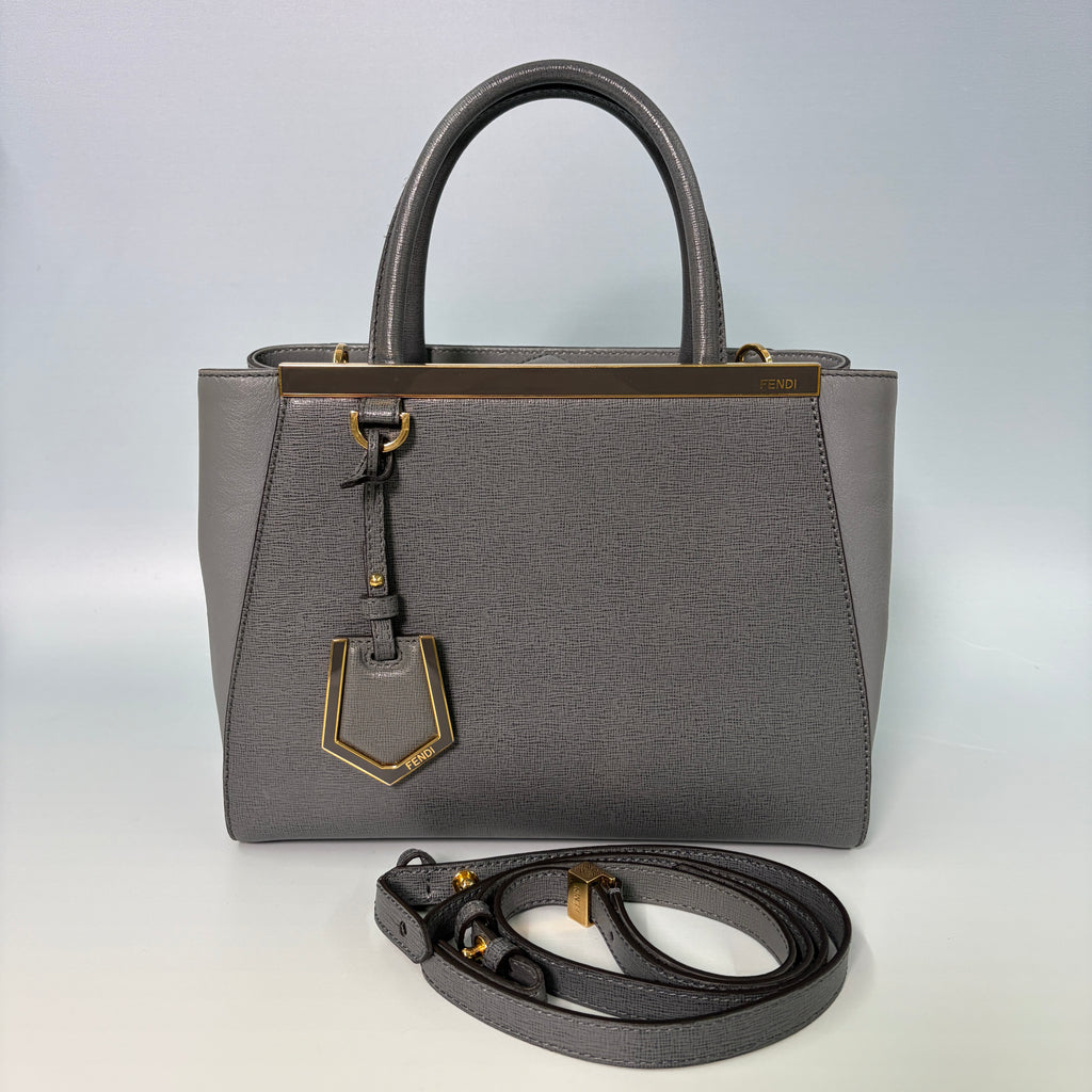 Fendi Petite 2Jours Tote in Grey Elite Calfskin