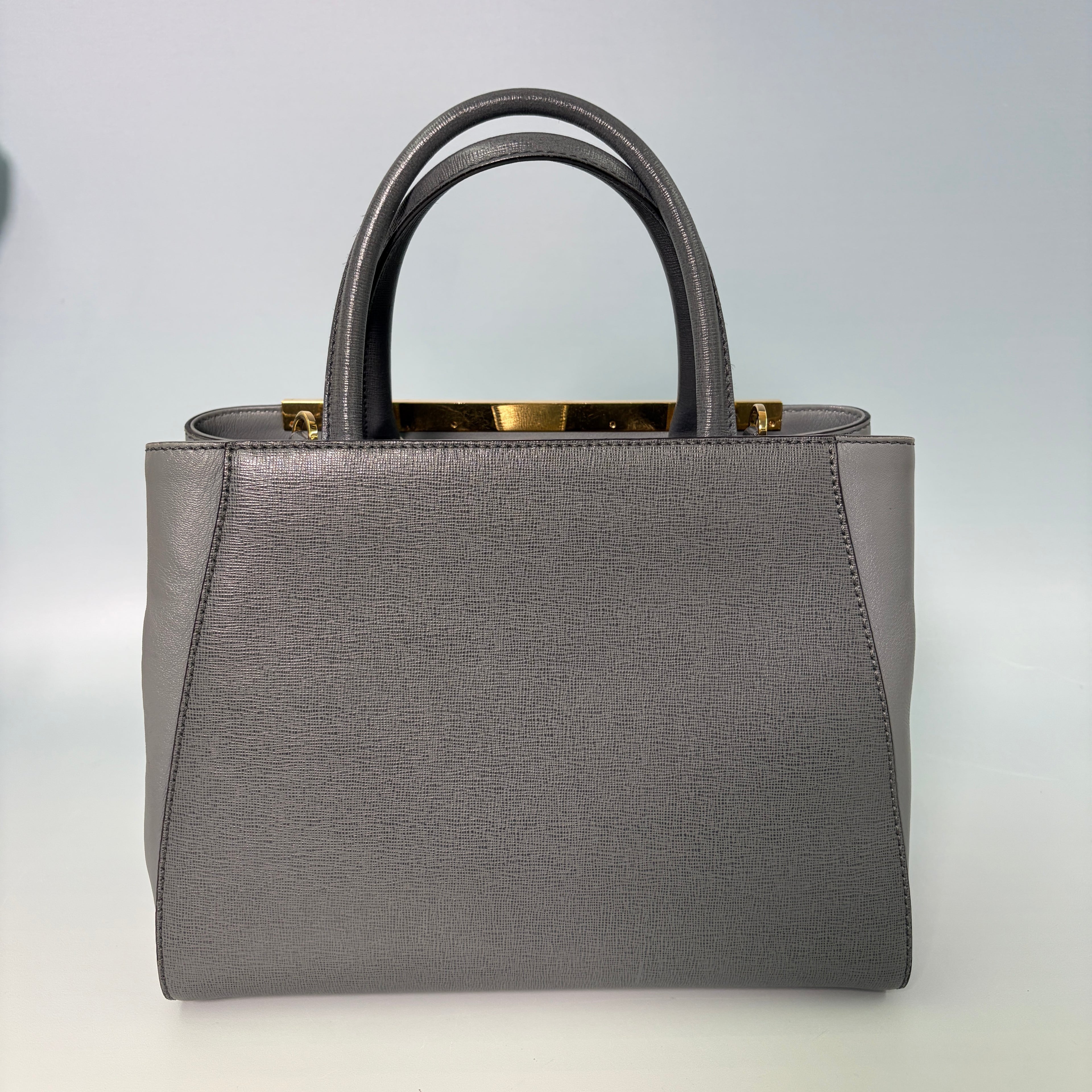 Fendi Petite 2Jours Tote in Grey Elite Calfskin