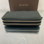 Gucci Signature Zip Around Wallet – Black Debossed Guccissima Leather