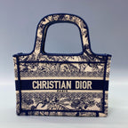 Christian Dior Mini Book Tote – Blue Toile de Jouy Reverse Embroidery