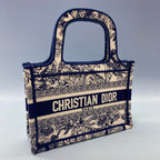 Christian Dior Mini Book Tote – Blue Toile de Jouy Reverse Embroidery